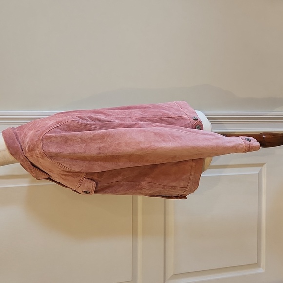 One Of A Kind Beautiful Vintage Eddie Bauer Pink Suede Jean Jacket Medium. - Picture 3 of 7